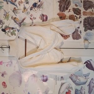 Shein Turtleneck Hollow Out Knit Twist Front Sweater White Women's Size xs